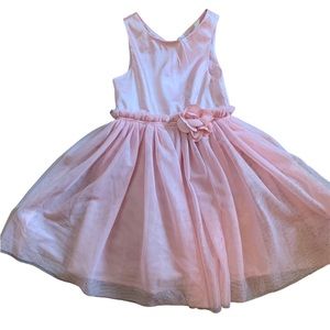 H&M Girls Blush Party Sparkly Mesh dress Size 5-6
